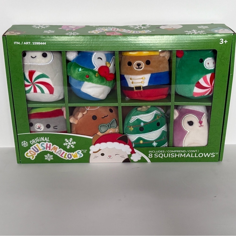 Christmas Squishmallows Ornaments Holiday 4" Ornaments Plush | Set of 8 | New!